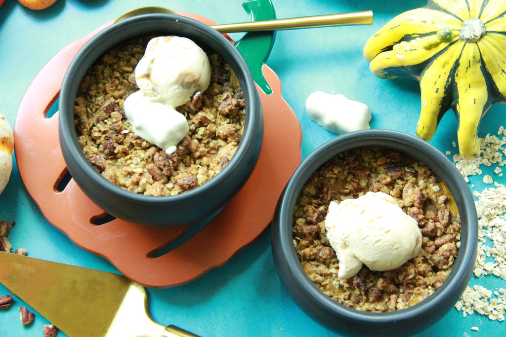 !RECIPE! Pumpkin Pie Baked Oats w/ Brown Sugar& Pecan Streusel