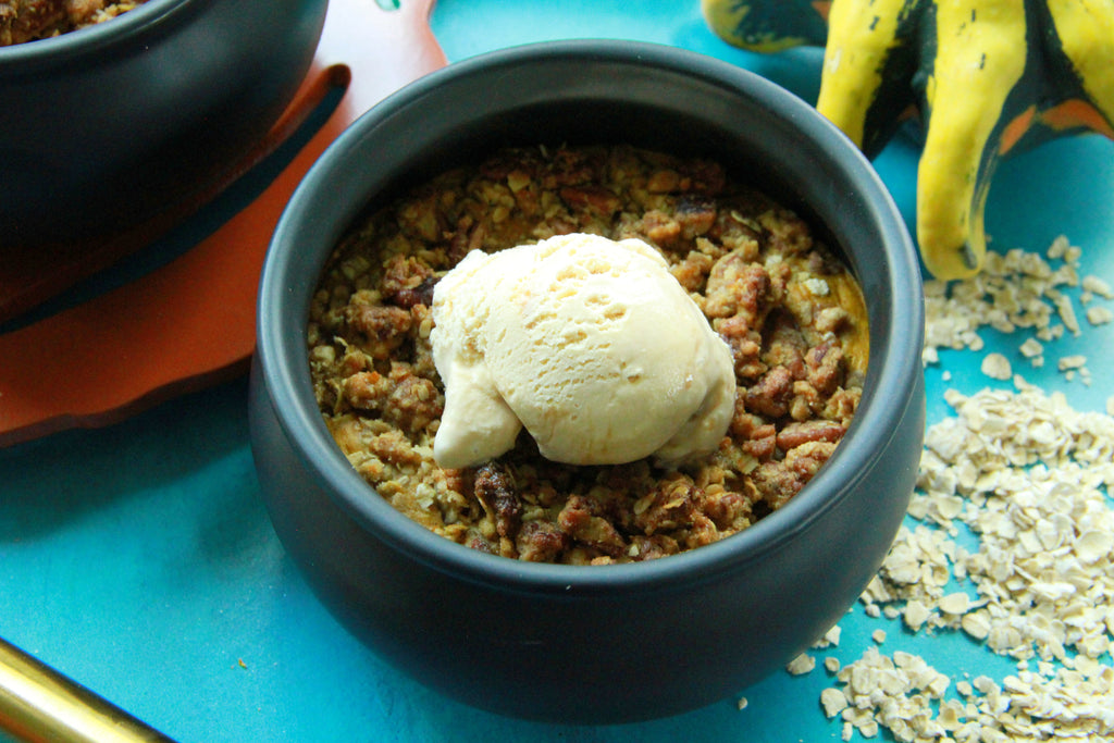 !RECIPE! Pumpkin Pie Baked Oats w/ Brown Sugar& Pecan Streusel