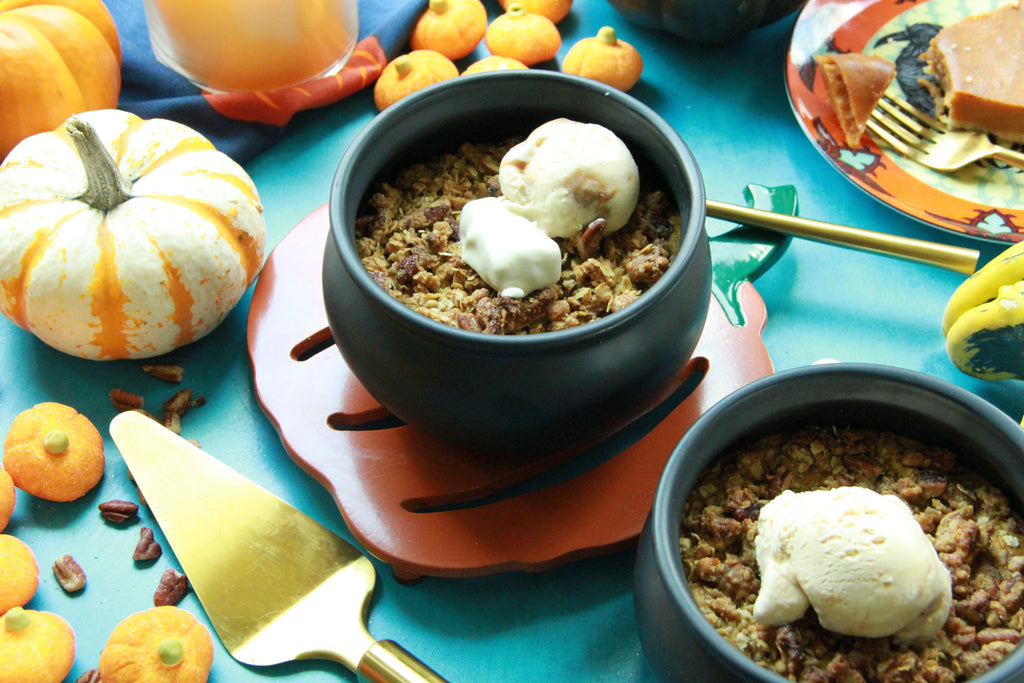 !RECIPE! Pumpkin Pie Baked Oats w/ Brown Sugar& Pecan Streusel