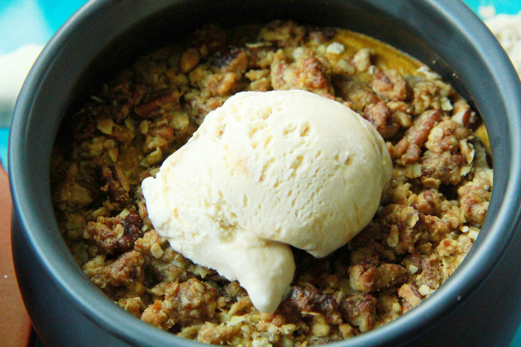 !RECIPE! Pumpkin Pie Baked Oats w/ Brown Sugar& Pecan Streusel